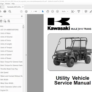 Kawasaki MULE 3010 TRANS 4 × 4 Vehicle Service Manual PDF
