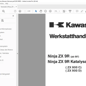 Kawasaki Ninja ZX 9R Ninja ZX 9R Katalysator (ZX 900 C) (ZX 900 D) Werkstatthandbuch PDF