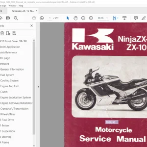 Kawasaki NinjaZX-10 ZX-10 Motorcycle Service Manual - PDF DOWNLOAD
