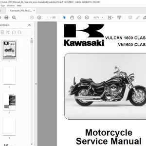 Kawasaki VULCAN 1600 CLASSIC VN1600 CLASSIC Motorcycle Service Manual PDF