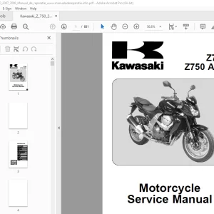 Kawasaki Z750 Z750 ABS Motorcycle Service Manual PDF