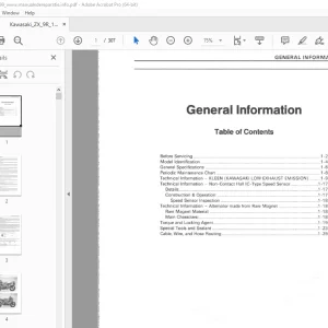 Kawasaki ZX-9R 1998-1999 Motorcycle Service Manual PDF