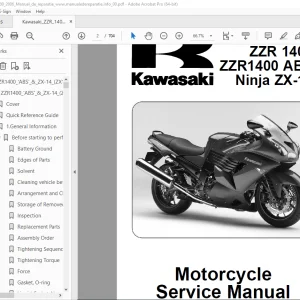 Kawasaki ZZR 1400 ZZR1400 ABS Ninja ZX-14 Motorcycle Service Manual PDF