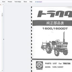 Kubota 1600,1600DT Parts Manual - PDF DOWNLOAD
