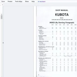 Kubota L185-L235-L245-L275-L285-L295-L305-L345-L355 Shop Manual - PDF