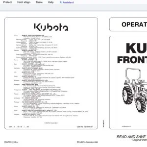 Kubota LA463 Front Loader Operator's Manual - PDF DOWNLOAD