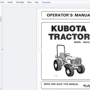 Kubota Tractor B2410 Operator's Manual -  PDF DOWNLOAD