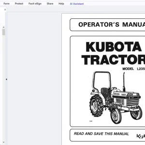 Kubota Tractor L2350 Operator's Manual - PDF DOWNLOAD