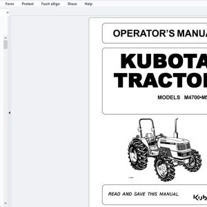 Kubota Tractor M4700 M5400 Operator's Manual - PDF DOWNLOAD