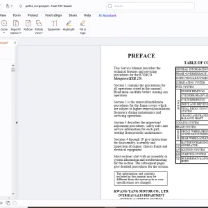 Kymco Mongoose/KXR 250 Service Manual - PDF DOWNLOAD