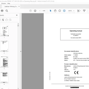 Liebherr Hydraulic Excavator Operating Manual - PDF DOWNLOAD