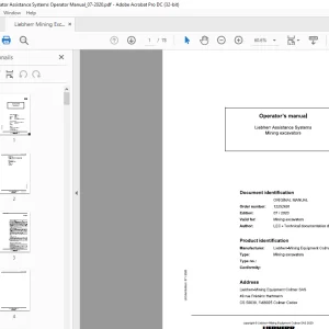 Liebherr Mining Excavator Assistance Systems Operator Manual - PDF DOWNLOAD