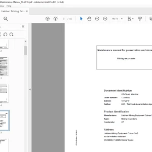 Liebherr Mining Excavators Maintenance Manual - PDF DOWNLOAD