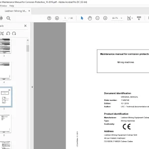 Liebherr Mining Machines Maintenance Manual - PDF