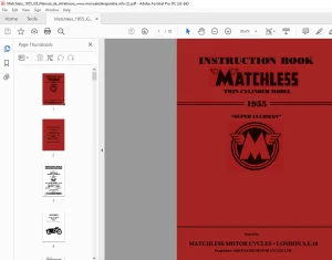 1995 MATCHLESS G9 VERTICAL TWIN SUPER CLUBMAN INSTRUCTION BOOK Manual PDF