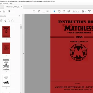 1995 MATCHLESS G9 VERTICAL TWIN SUPER CLUBMAN INSTRUCTION BOOK Manual PDF