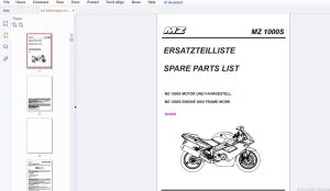 MZ 1000S Engine & Frame Work Parts Manual - PDF DOWNLOAD