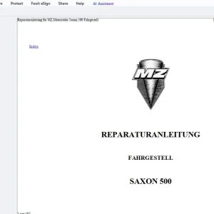 MZ SAXON 500 FAHRGESTELL REPARATURANLEITUNG - PDF DOWNLOAD