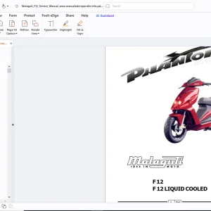 Malaguti F12 F12 Liquid Cooled Service Manual - PDF DOWNLOAD