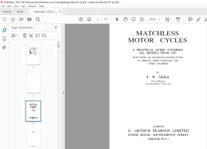 Matchless Motor Cycle 1933-1947 Maintenance and Repair Manual- PDF