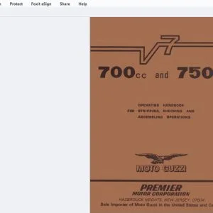 Moto Guzzi 700cc & 750cc Operation Manual - PDF DOWNLOAD
