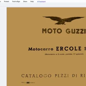 Moto Guzzi Ercole 500CC Catalogo Pezzi Di Ricambio - PDF DOWNLOAD