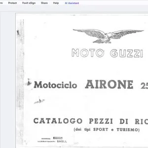 Moto Guzzi Motociclo Airone 250 c.c. Catalogo Pezzi Di Ricambio - PDF DOWNLOAD