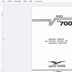 Moto Guzzi V7 700CC Operation Manual - PDF DOWNLOAD