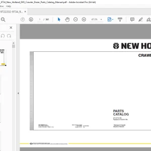New Holland D95 Crawler Dozer Parts Manual - PDF DOWNLOAD
