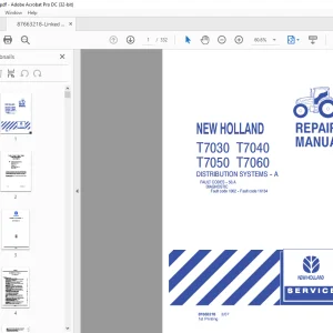 New Holland T7030 T7040 T7050 T7060 Repair Manual  - PDF
