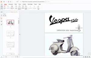 Piaggio Vespa 150 Operation & Maintenance Manual - PDF