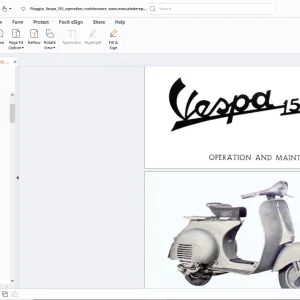 Piaggio Vespa 150 Operation & Maintenance Manual - PDF
