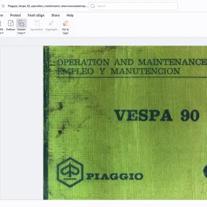Piaggio Vespa 90 Operation & Maintenance Manual -PDF DOWNLOAD