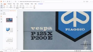 Piaggio Vespa P125 X P200 E Operation & Maintenance Manual - PDF