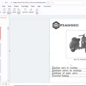 Piaggio Vespa PK 50 125 Spare Parts Manual - PDF DOWNLOAD