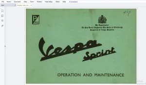 Piaggio Vespa Sprint Operation & Maintenance Manual - PDF