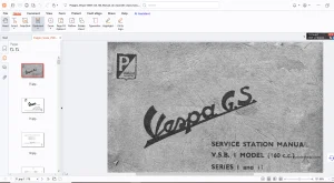 Piaggio Vespa VSB I Model GS 160 Series I & II Service Station Manual - PDF