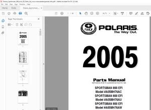 2005 Polaris Sportsman 800 twin Parts Manual - PDF DOWNLOAD