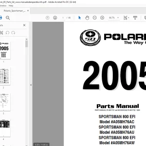 2005 Polaris Sportsman 800 twin Parts Manual - PDF DOWNLOAD