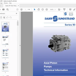 SAUER SUNDSTRAND Axial Piston Series 90 Pumps Technical Manual PDF