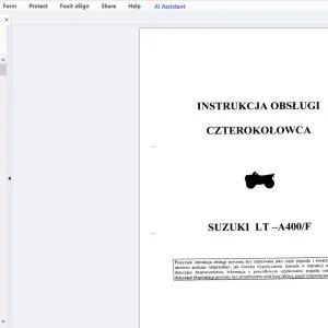 SUZUKI LT-A400F CZTEROKOLOWCA INSTRUKCJA OBSLUGI - PDF DOWNLOAD