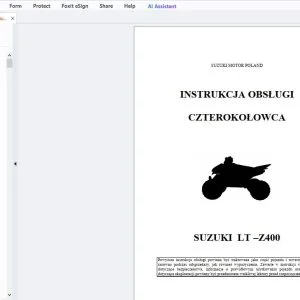 SUZUKI LT-Z400 CZTEROKOLOWCA INSTRUKCJA OBSLUGI - PDF DOWNLOAD