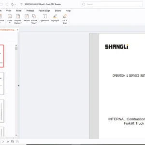 Shangli Forklift Truck 1-3T Operation & Service Instruction Manual - PDF