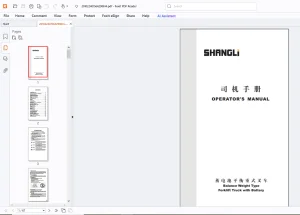 Shangli Truck CPD 10 CPD 15 CPD 10S CPD 15S CPD 20 CPD 25 CPD 30 Operators Manual - PDF