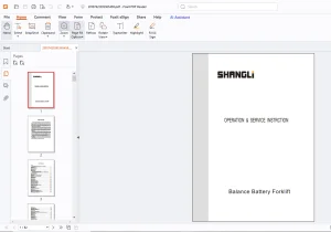 Shangli CPD10SA CPD15SA CPD20SA CPD25SA CPD10SA CPD15SA  Operation & Service Manual PDF