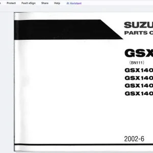 Suzuki GSX1400 GSX1400K2 GSX1400U1K2 GSX1400K3 GSX1400U1K3 Parts Manual - PDF DOWNLOAD