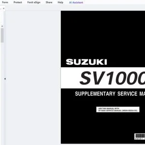 Suzuki SV1000 Supplementary Service Manual - PDF DOWNLOAD