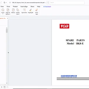 TGB BK8-E Spare Parts Manual - PDF DOWNLOAD