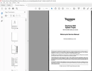 Triumph Daytona 955i Speed Triple Service Manual - PDF DOWNLOAD