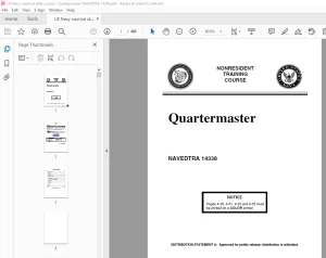 US Navy nautical skills course Quartermaster NAVEDTRA 14338 PDF
